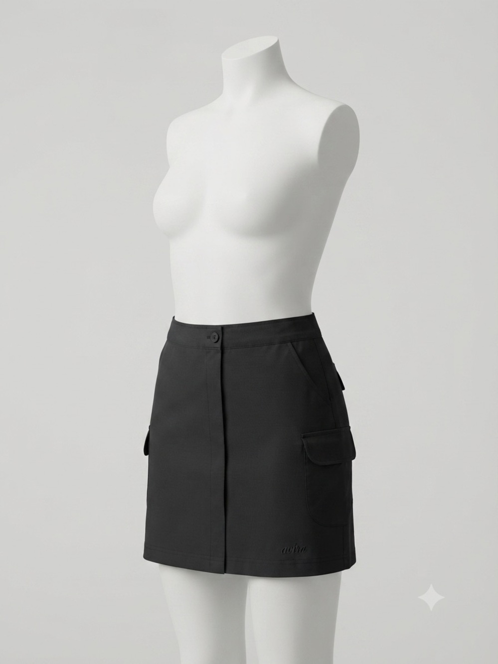 Avia Black Midi Utility Skirt